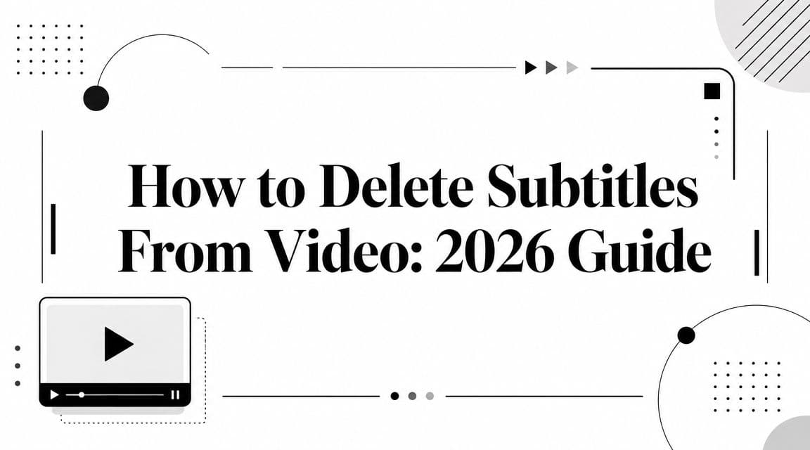 How to Delete Subtitles From Video: 2026 Guide